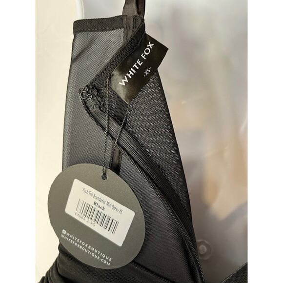 NEW White Fox Corset Dress Size XS Mesh Ruched Mini Black,Party, Club NWT - Picture 5 of 8